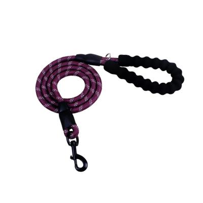 China Custom Luxury Heavy Duty Nylon Braided Strap Padded Pet Rope Reflective Dog Leash For Dogs for sale