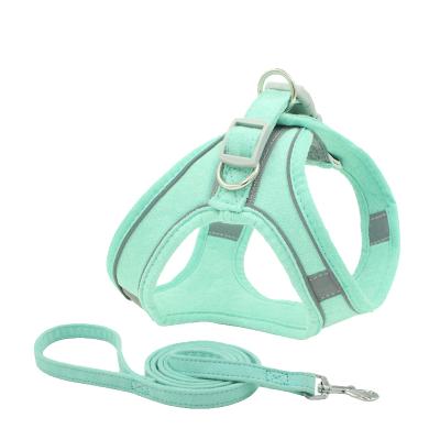 China Adjustable Chest High Quality Vest Dog Supplies Pet Collars Padded Reflective Leash Harness for sale