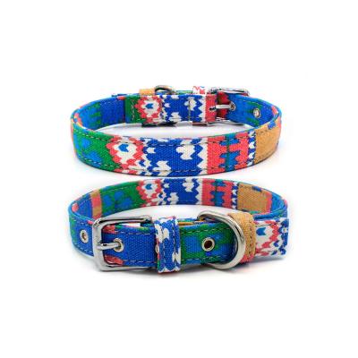 China China Wholesale Pet Trainer Unique Accessories Collar Padded Cute Flower Printing Metal Buckle Dog Collar for sale