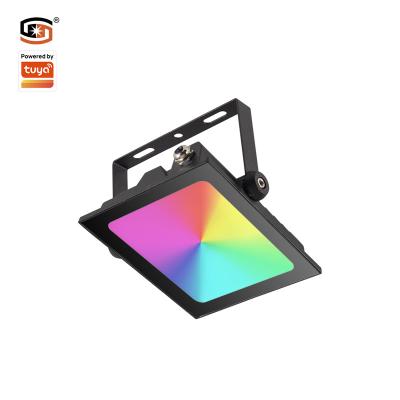 China Garden TUYA RGB Smart LED Flood Light Beacon 80W RGB Led Flood Light IP65 Waterproof Light for sale