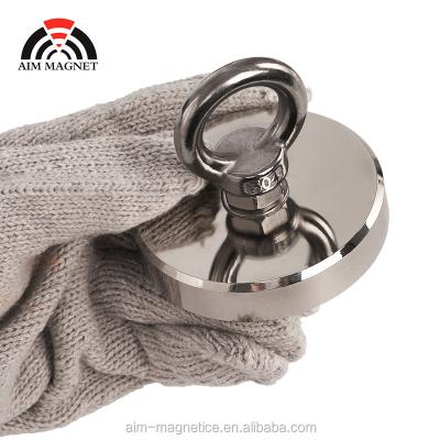 China Industrial Magnet Super Strong Magnetic Neodymium Fishing Magnet With Rope LNJ75 for sale