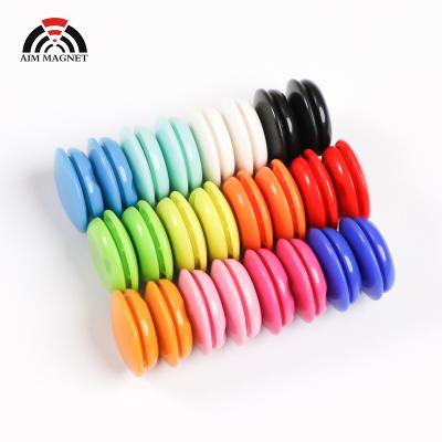 China High Power Industrial Strong Colorful Circular Magnet Fridge Magnet Plastic Whiteboard Sticker for sale