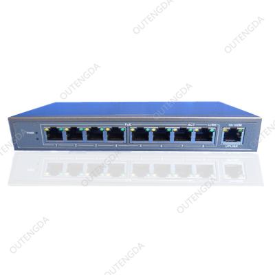 China 8 port POE switch 24V with 1 uplink port, mini network hub ethernet switch for ip camera for sale