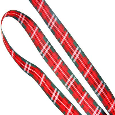 China Wholesale White Red Green Black Wide British Style Cake Bow Diy Ribbon 6-40mm Scottish Floral Lattice Gift Wrapping for sale