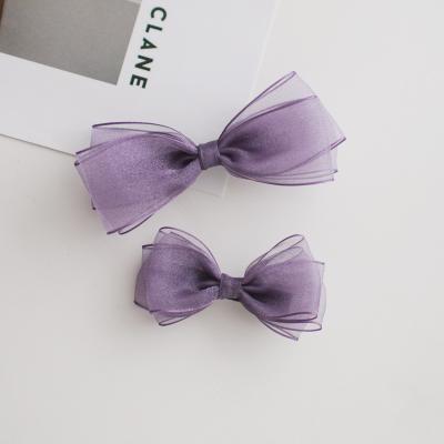 China Viable Organza Ribbon Bow Hair Clip Hair Decoration DIY Hairstyle With Original Design Custom for sale