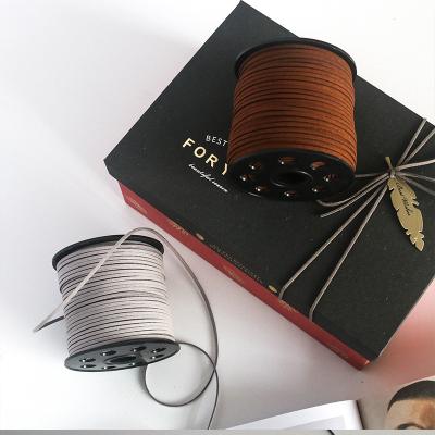 China High Tenacity Suede String Yarn Materials Faux Suede Rope Deer Velvet Rope Flat Leather Flower Wrapping for sale