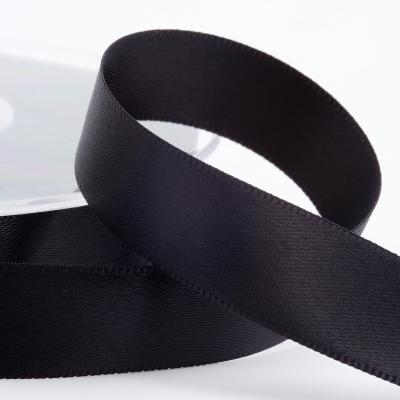 China Factory wholesale 6-40mm wide high pure color wide pure color ribbon DIY cinta polyester custom ribbon tenacity black hair bow flower packaging for sale