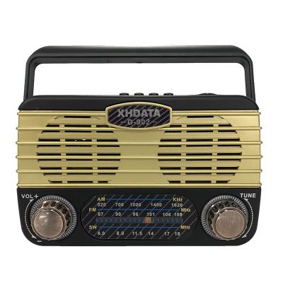 China XHDATA D-902 PORTABLE Retro Solar Radio FM/AM/SW 3 Band DSP Radio with MP3 Music Player with USB/TF Card Slot for sale