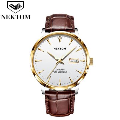 China Waterproof NEKTOM Wholesale Wristwatch Automatic Watch Stainless Steel Glass Butterfly Strap Waterproof Business Mechanical Watches For Men for sale