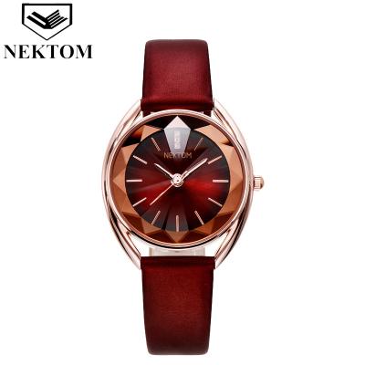 China Chronograph NEKTOM 2022 Leather Strap Women Watches Waterproof Japan Movement Quartz Green Dial Mesh Strap Wrist Watch For Women for sale