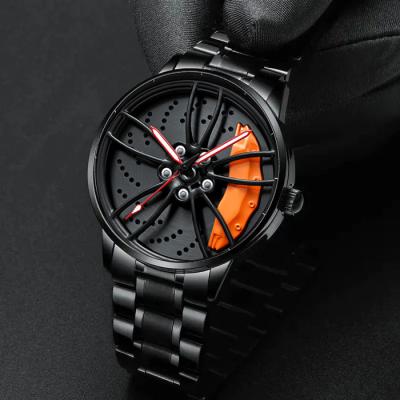 China 3D Official Official Waterproof Rim Watch Spinnning Wholesale Wheel Watches Quartz Waterproof 360 Wrist Car Wheel Watch Spin Audi RS6 for sale