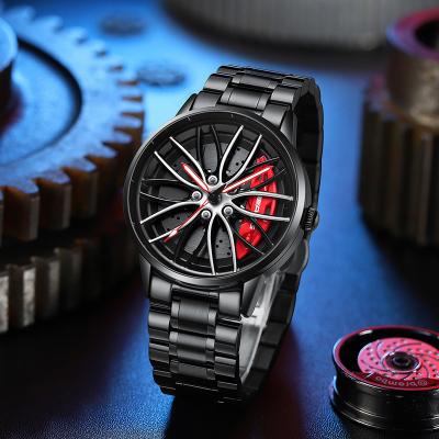 China Wholesale Original Official 3D Wheel Spinning Rim Watches Quartz Waterproof Wrist Watch 360 Car Wheel Spinning AMG for sale