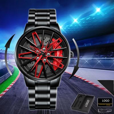 China Drop Shipping Official Rim Watch High Quality Wholesale Waterproof Drop Shipping Spinning Watches Quartz Rotate Waterproof Wrist Car Wheel Watch Spin for sale