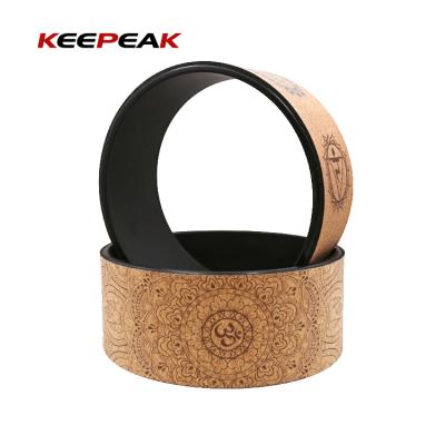 China Durable Customized Quality Fashionable Cork Fitness Exercis Stretch Wheel Pick For Yoga for sale