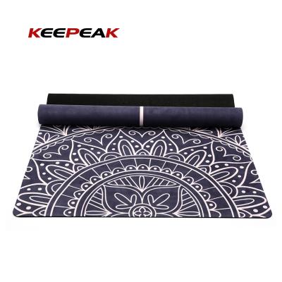 China Waterproof / Eco - Friendly Keepeak OEM Exercise Suede Yoga Mat High Quality Hunan Natural Rubber Sports Home Yoga Mat for sale