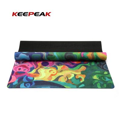 China Waterproof / Keepeak Eco - Friendly Wholesale High Density Washable Yoga Mats Custom Printed Suede Yoga Mats for sale