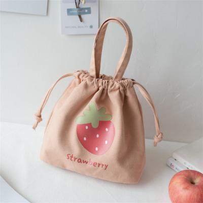 China Sweet Lady High-quality Mini Strawberry Pink Color Kid Girls Cute Handbag Girls Lady Candy Lovely Tote Drawstring Bag for sale