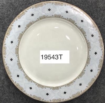 China Viable Russian Blue White Porcelain Dish Dinner With Gold Pattern for sale