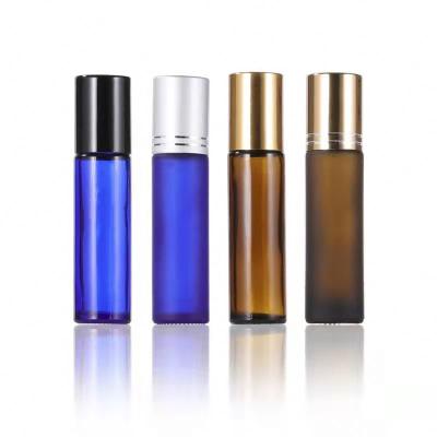 China Best newcomer cosmetic grades cylinder 5ml rollerball glass perfume bottle with stainless steel ball for sale