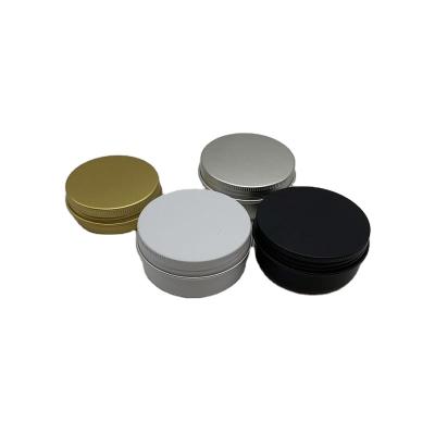 China Best Price Customized Wholesale Cosmetic Tin Lip Balm Containers Aluminum Black White Jar With Screw Cap for sale