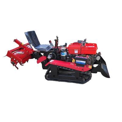 China Disel Engine Tilling Farm Cultivator Mini Tiller Rotary Crawler-Type Rotary Tiller Weeder for sale