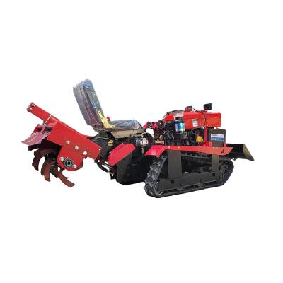 China 25hp Powerful Crawler Ridging Plow Ditcher Rotary Tiller and Performance for Farm Work for sale