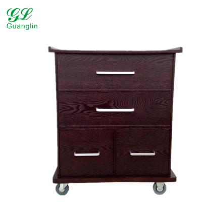 China Hand push durable wooden tool cabinet with a universal wheel for sale