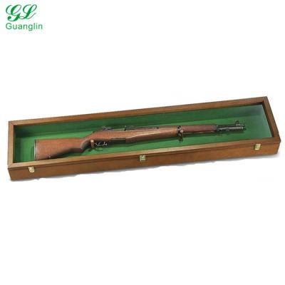 China Custom Professional Wooden Drawn Collection Rifle Gun Safe Box for sale