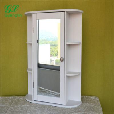 China Eco - Friendly Wooden White Storage Cabinet With Mirror for sale