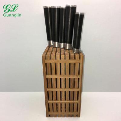 China Vintage Sustainable Bamboo Big Chef Solid Knife Block for sale