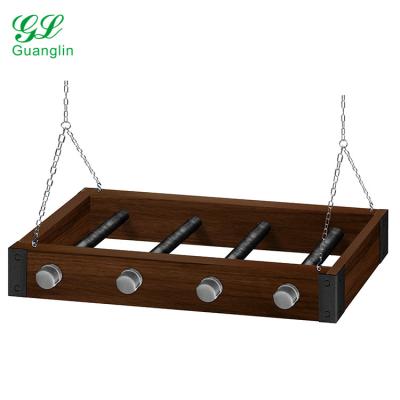 China Sustainable Wood Simple Hanging Jar Organizer For Kitchen for sale