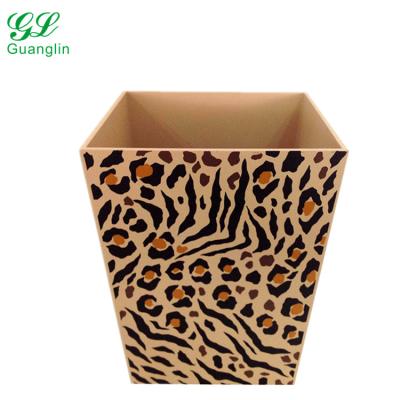 China Sustainable Leopard Print Custom Waste Bin for sale