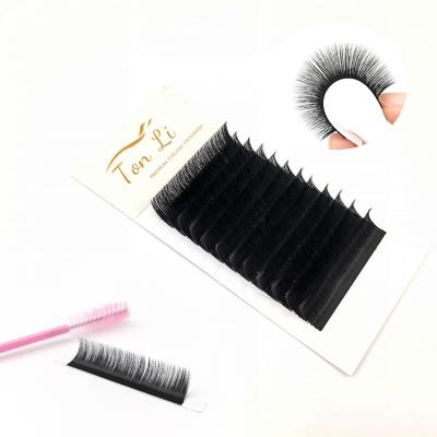 China OEM Natural Black Professional Eyelash Extension Material PBT Silk Korean Eyelash Extensions for sale