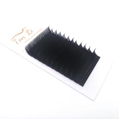 China Volume Fans One Second Fluffy Eyelash Extension Hand Made Flourishing Dual Density Easily Curl Different Easy Fan Eyelash Extensions for sale