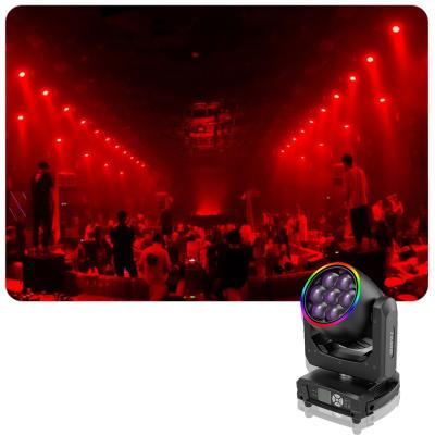 China Easy Installation 7*40W Led Zoom Wash 4in1 Rgbw 7 PCS 40w DMX Mini High Power Beam Led Wash Moving Head Stage Light For Shows for sale