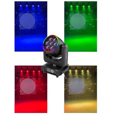 China Easy Installation 7pcs 40w Dmx Led Zoom Wash 4in1 Rgbw Bee Eye Zoom Moving Head Wash Beam Light for sale