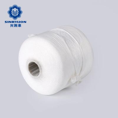 China Durable AA Grade Polyester Yarns Semi Dull White Polyester Tube Yarn For Woven Label for sale