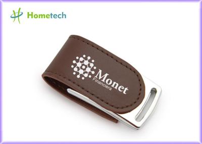 China Leather Usb Disk Custom Metal PU 4GB 8GB Pendrive 64MB To 32GB for sale