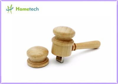 China Hammer Shaped Wooden USB Flash Drive 30PCS Custom Logo Laser / Engraved for sale