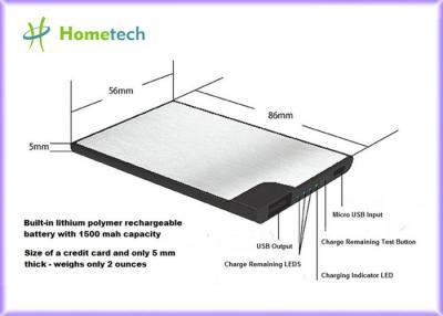 China 5mm 1500mAh Credit Card Size Power Bank , Backup Battery Charger for sale