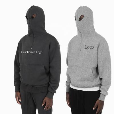 China Unique Balaclava Design Anti-Shrink Hoodie Men's Full Zipper Hoodie With Oken Eyes Sweatshirt Custom Face Cover for sale