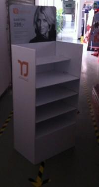 China Custom design cardboard display shelf floor standing cardboard display shelves for cosmetics for sale