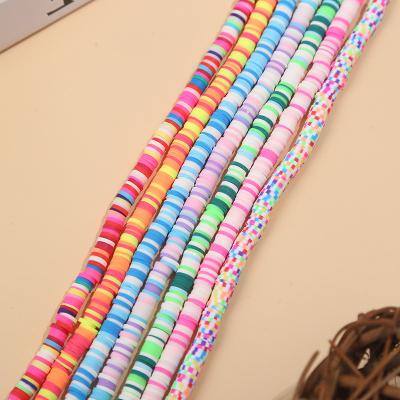 China Wholesale Ceramic C612 6mm 16inch/strand Patchwork Around Color Changing Soft Polymer Clay Flat Slice Beads For Kids Jewelry Making for sale