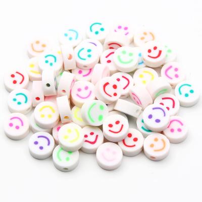 China C001 Ceramic White Mix Smiley Star Moon Clay Spacer Beads Round Clay Beads Bracelet Polymer Handmade Accessories For Jewelry Making Diy for sale