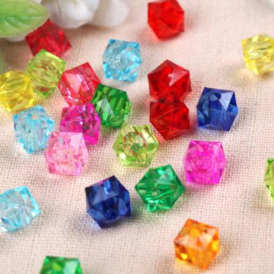 China A053 Factory Wholesale 6-20mm Acrylic Clear Acrylic Cube Faceted Diy Crystal Acrylic Beads Disco Chunky Balls Facet Plastic Beads for sale