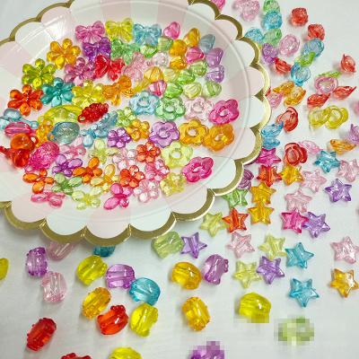 China Factory A008-4 Acrylic Hot Selling Acrylic Transparent Love/Star/Flower Lucky Grass /Candy Color Fruit Loose Spacer Beads For DIY Jewelry for sale