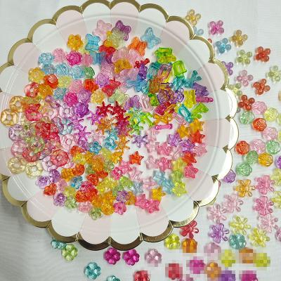 China Factory A008 Hot Sale Acrylic Transparent Candy Color Star/Flower Lucky Grass /Letter/Butterfly Loose Beads For DIY Jewelry for sale