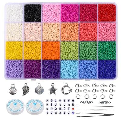 China K004 Factory Wholesale 2mm Casual/Sporty Colorful Glass Seed Bead Sets For DIY Bracelet Jewelry Making Accessories Seed Beads Kit for sale