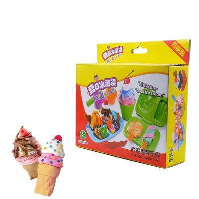 China Diy Clay Talented Kitchen Ice Cream Soft Play Dough Making Set Toy Home Smile Toys Kitchen For Kids Play Playdough Set for sale