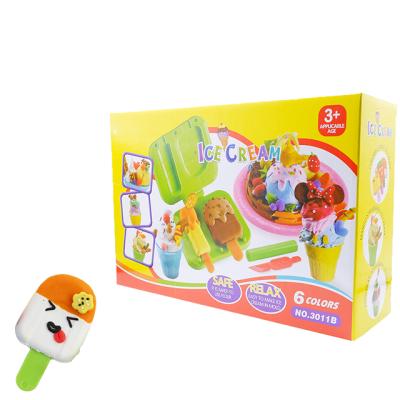 China Diy Clay Novelty Soft Ice Cream Kitchen Toys Clay Plasticine Playdough Games Cartoon Set For Kid Children for sale